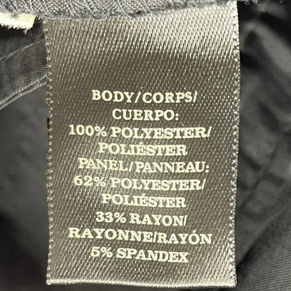 Ann Taylor Dress Pants Women's Sz 8 Black Windowpane Mid-Rise Tapered Pockets - Picture 8 of 10